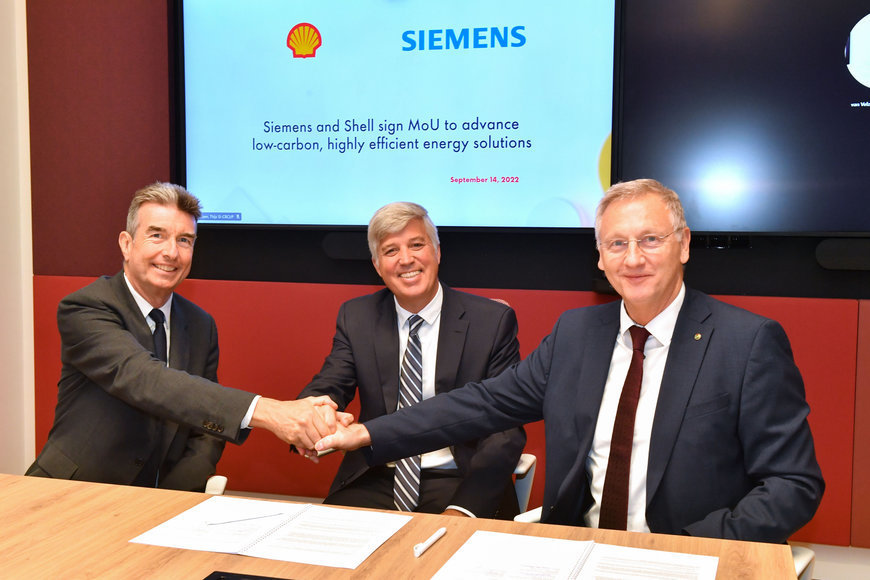 Siemens und Shell unterzeichnen Absichtserklärung zur Förderung kohlenstoffarmer, hocheffizienter Energielösungen